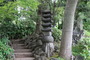 伝法院の庭園内の散策路