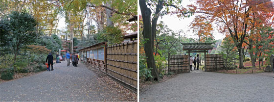 六義園の入り口近くの風景